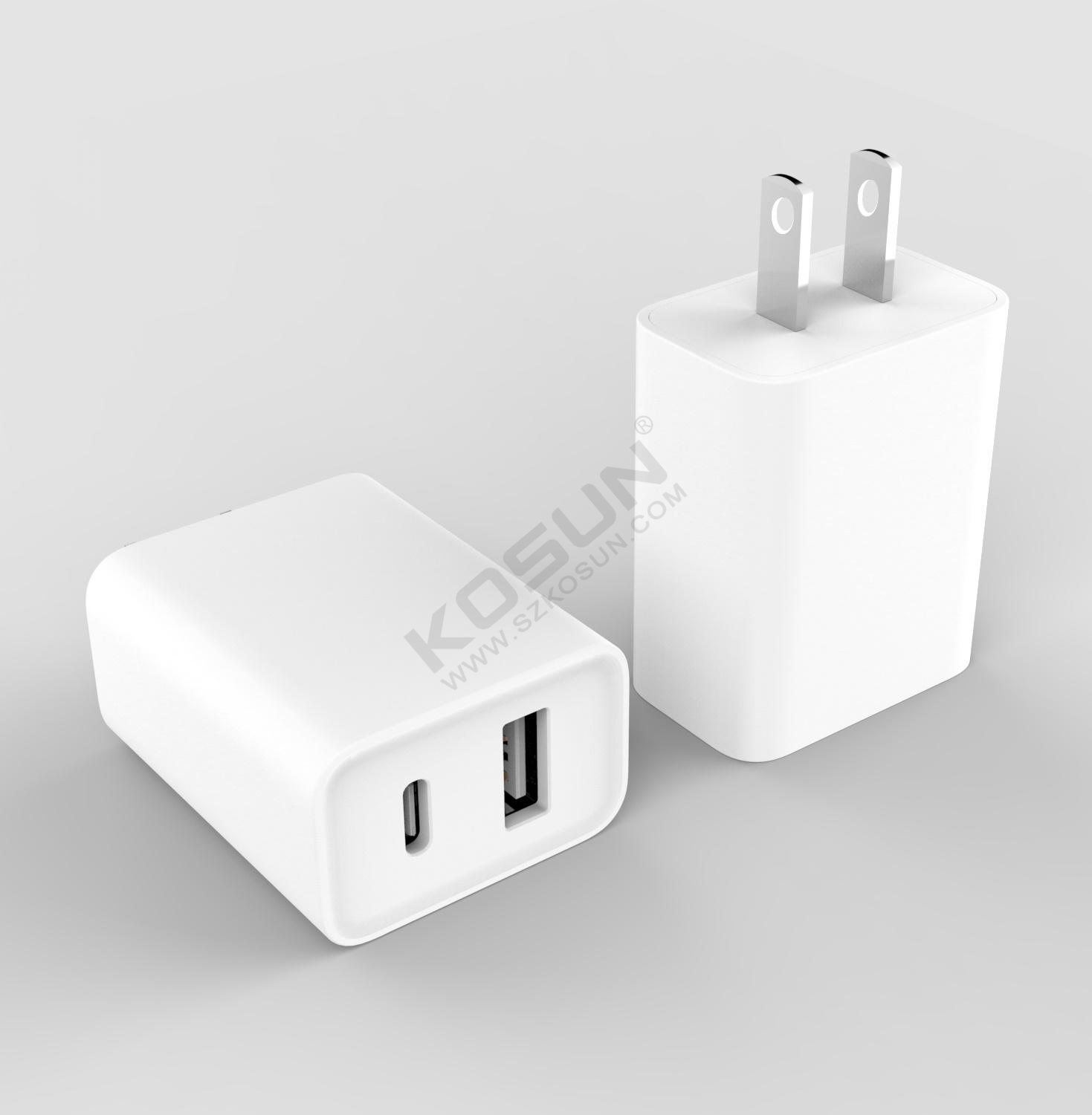 5V/3.4A US A+C Fixed Plug Wall Charger